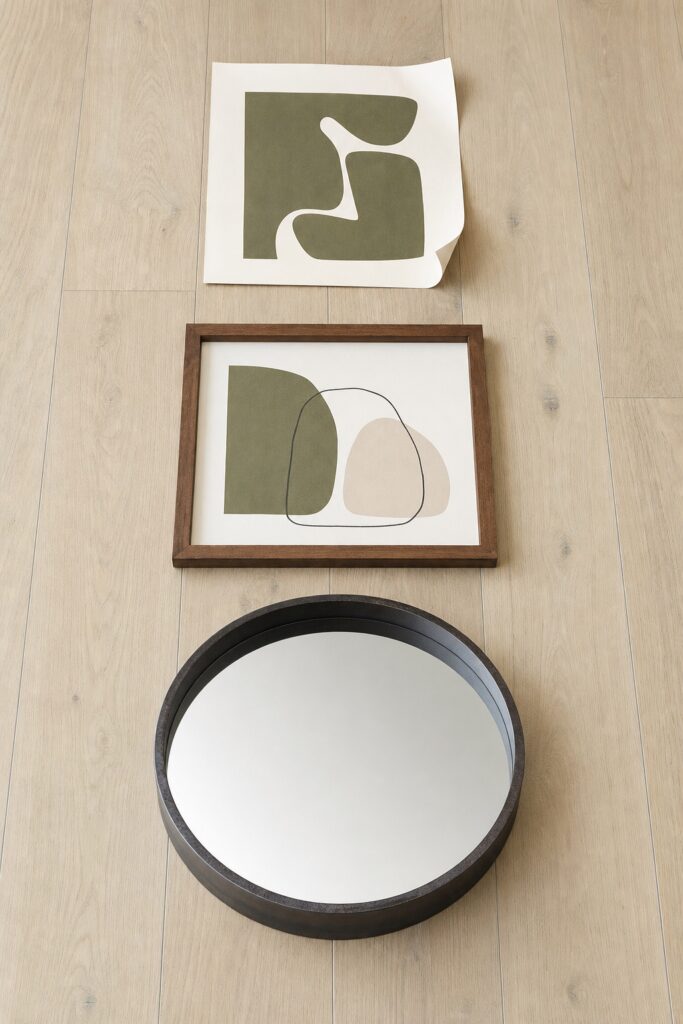 Three wall objects sorted by weight beside the no drill methods that can hold each one